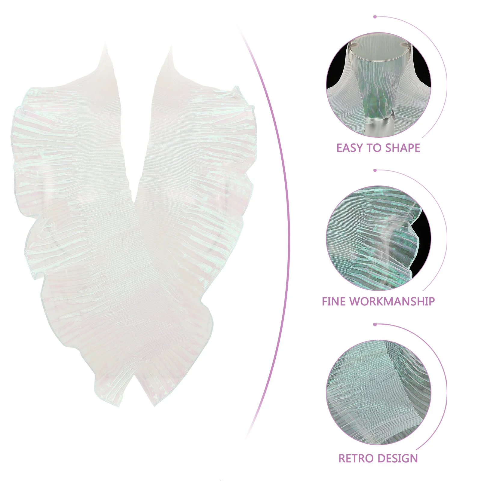 

Flounce Organza Fabric Cuttable For Diy Dress Decorative Craft Retro Ruffled Edge Sewing Supply Household Clothing Material