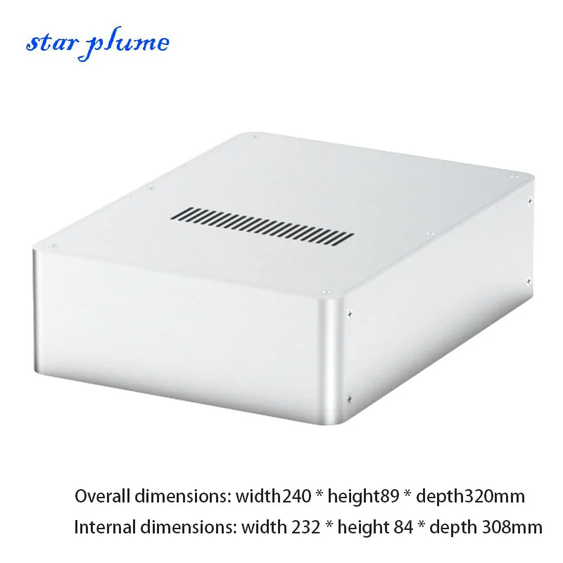 240*89*320mm All Aluminum Amplifier Case Rounded Corner Preamplifier Case Decoder/Headphone Amplifier Chassis Shell DIY Box