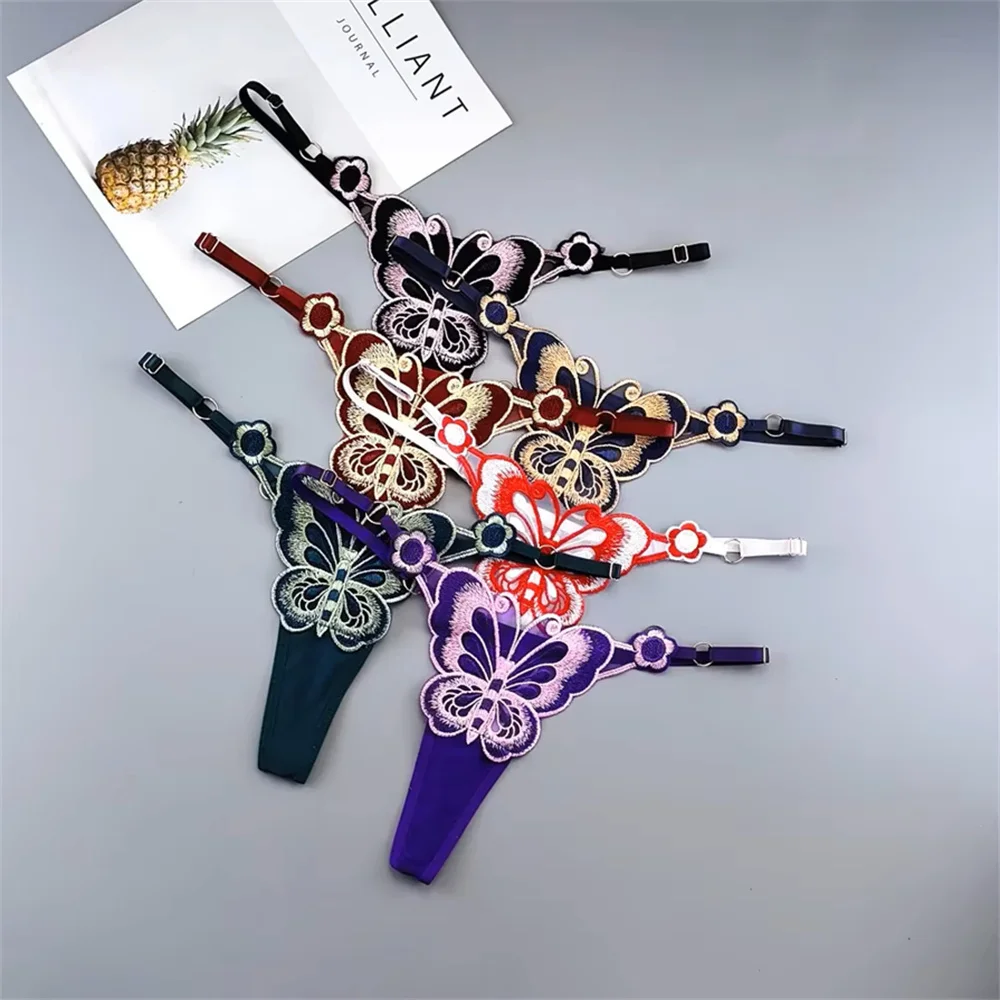 6 قطعة ملابس داخلية مثيرة من حجر الراين للنساء قابلة للتعديل من الدانتيل على شكل حرف g منخفضة الخصر للسيدات ملابس داخلية نسائية مثيرة وشفافة #2