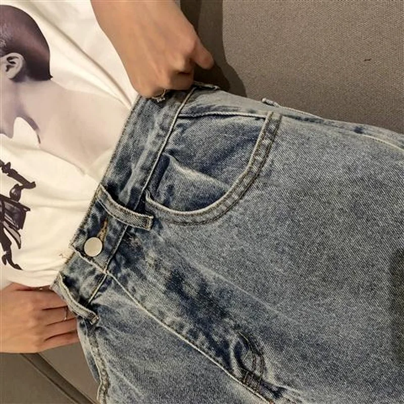Jeans Women Wide Leg Trousers Full Length Newest Harajuku High Waist Vintage Popular Baggy Simple All-match Summer Hot Preppy