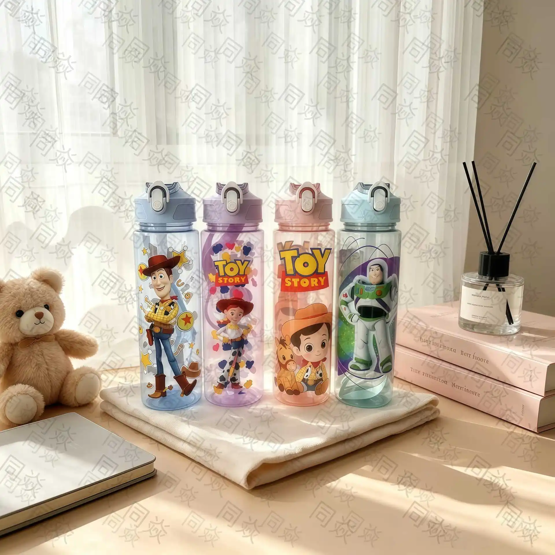 Toy Story Plastic Cup 700ml Cute Universal Straw Water Cup