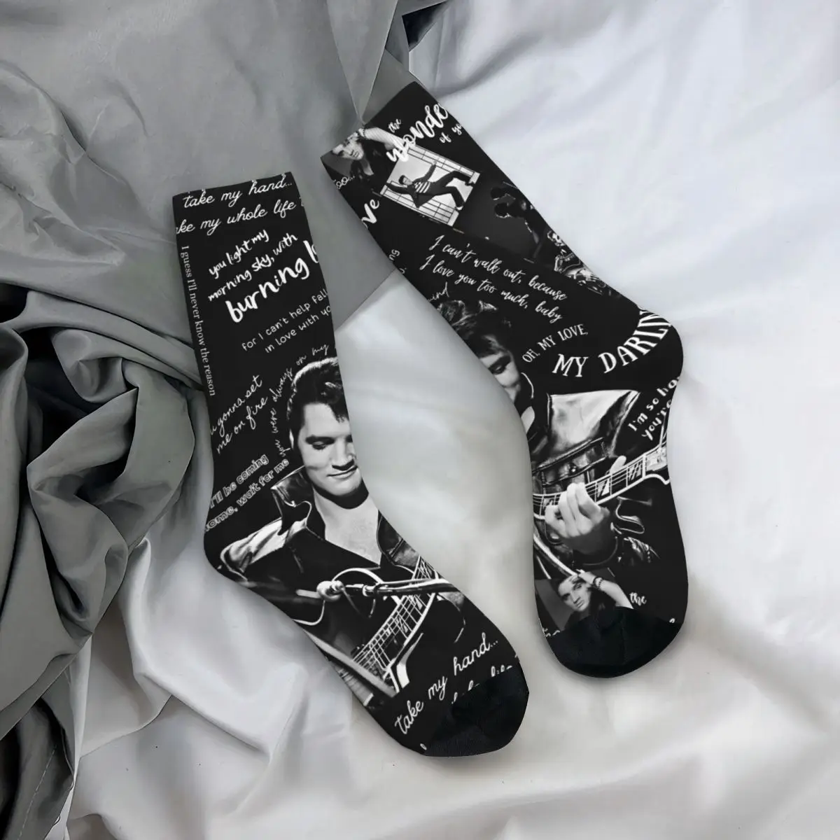 Casual E-Elvis P-Presleys Legends Basketball Socks Polyester Middle Tube Socks for Women Men