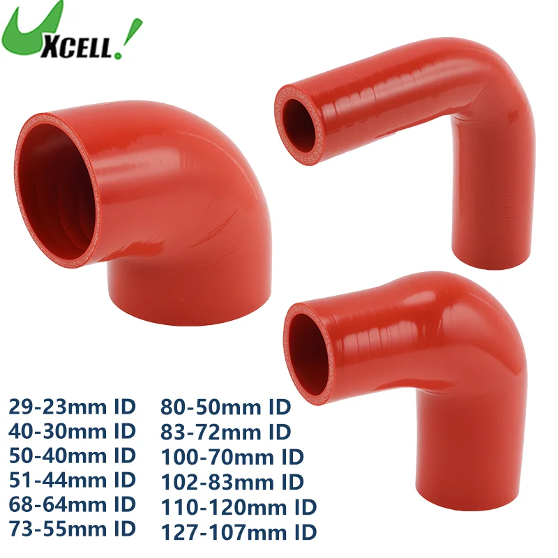 UXCELL 90 Degree Silicone Elbow Coupler Hose 102mm Length Car Coolant Tube Universal Reinforced Silicone Tubing Intake Boots
