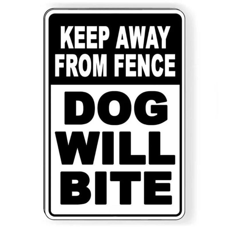 Fence Alert Beware Dog Sign - Bites! Keep Off Fence, Strict Warning,Car Stickers 20x30cm PVC KK