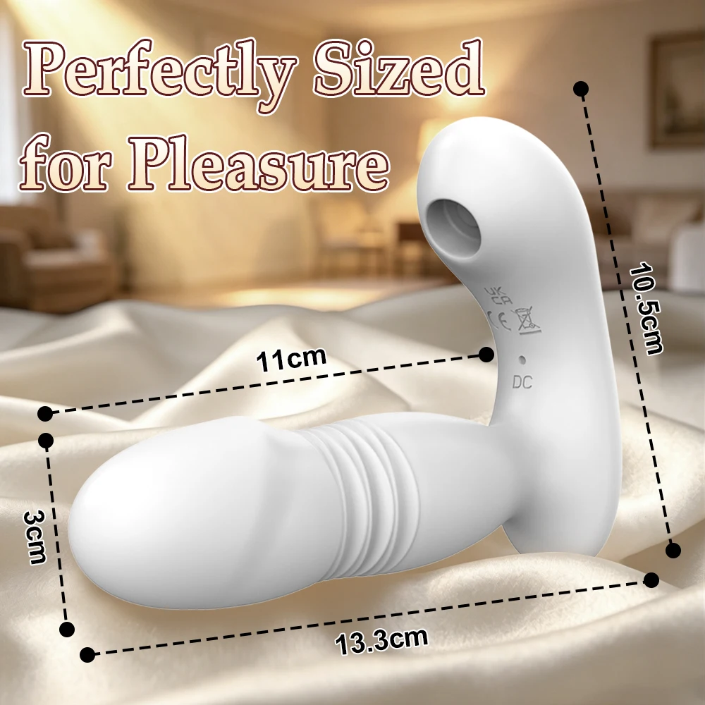 Thrusting Dildo Upgraded Sex Toy 9 Frequency Vibrating ,G Spot Clit Nipple Wearable Vibrator, Adult Sex Toys for Female Couple - view 3