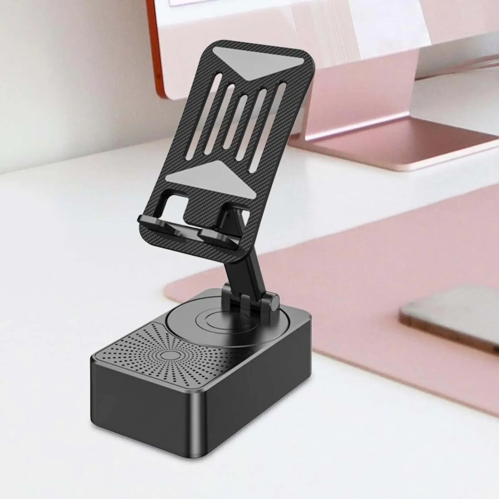 Phone Desk Stand Holder with Sound Amplifier Anti Slip Base Desktop Phone Holder