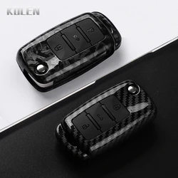 ABS Carbon Fiber Car Key Case Cover For VW Volkswagen Polo Tiguan Passat B5 B6 B7 Golf 4 5 6 MK6 Jetta Lavida Skoda Octavia Seat
