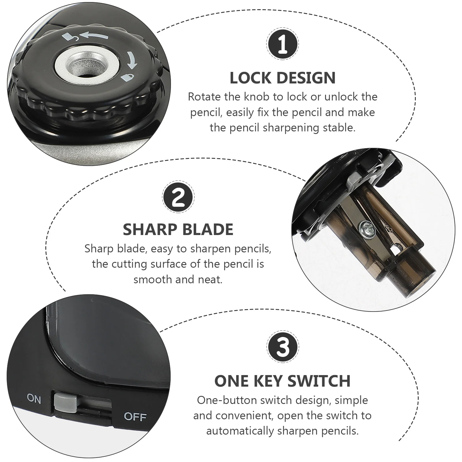 Automatic Pencil Sharpener Compact Portable Electric Sharpener for Kids Students School Supplies Efficient Sharpening Tool