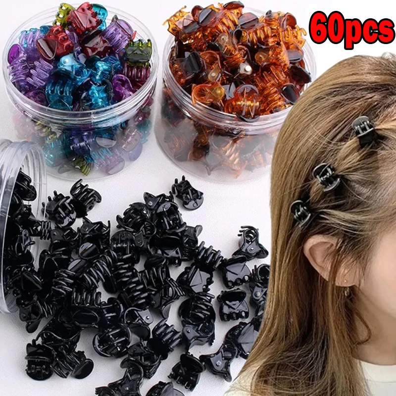 10-60Pcs Hair Claw Clips for Women1.5cm Small Black Brown Transparent Plastic Mini Claws Kids Hair Styling Fashion Accessories