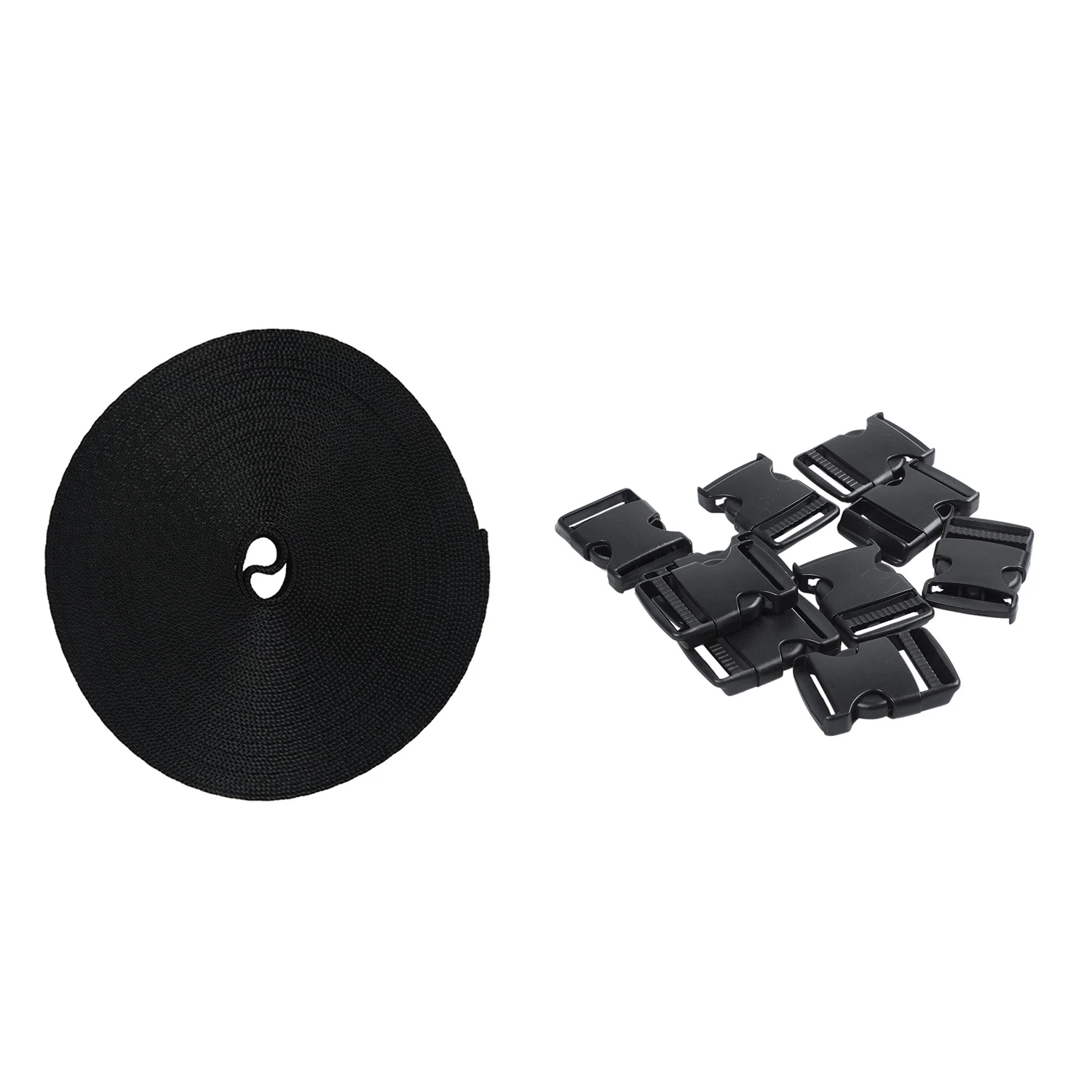 

A36T-10 шт. жесткий пластиковый ремешок, боковая пряжка для ремня, ширина 3 см, черный и 1 шт., черная, 10 ярдов, нейлоновая лента, многофункциональная S