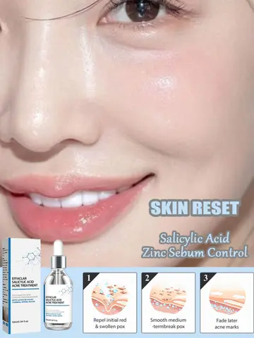 3RD Salicylic Acid Solution Essence Acne Spot Removing Shrink Pores Oil-Control Brighten Serum,Diminish Acne, Moisturize, Soothe