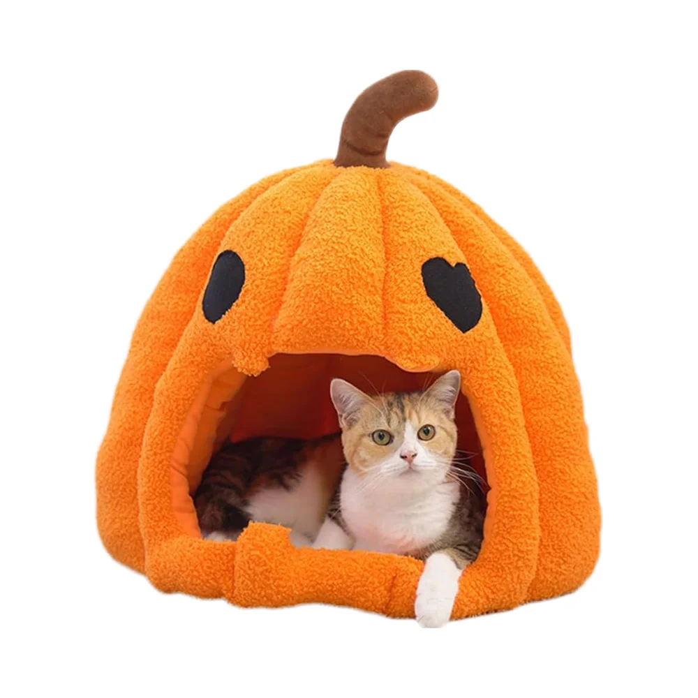 cama-para-gatos-de-calabaza-bonita-ecologica-de-20-pulgadas-tienda-de-campana-para-interiores-con-patron-solido-de-invierno-con-almohada-acolchada-lavable-extraible