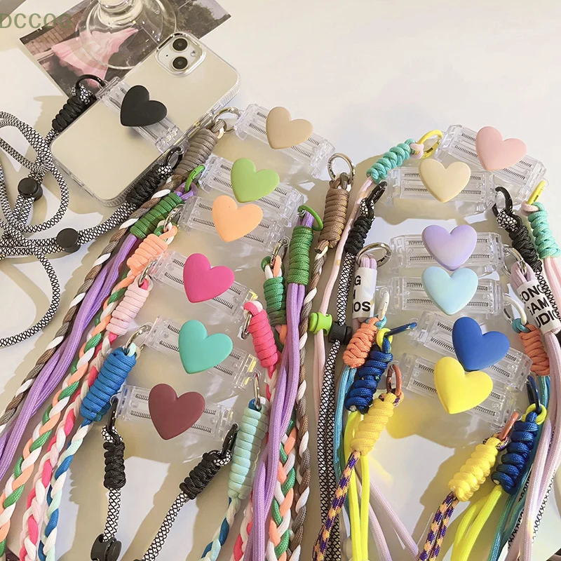 Dopamine Mobile Phone Lanyard With Colorful Love Back Clip Lanyard Adjustable Mobile Phone High-value Mobile Phone Accessories