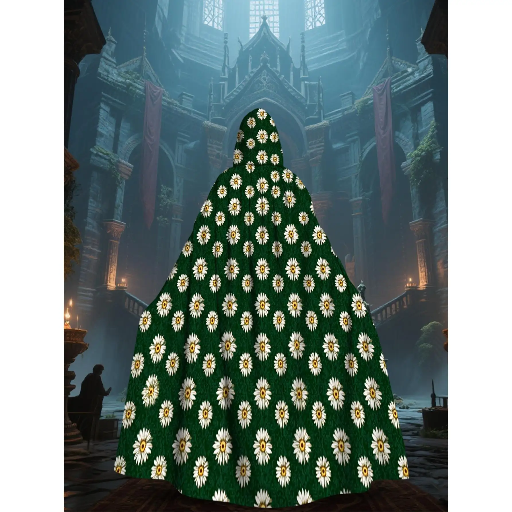 1pc 2D Flat Printing Everyday-Elegant Hooded Cape St. Patrick'S Day Floral 100% Mardi Gras Applies to Outdoor Cosplay Party