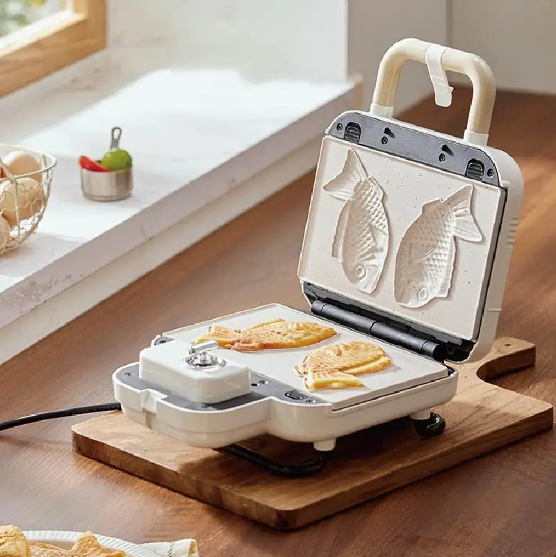 Sandwichera eléctrica multifuncional de 750W, máquina de pan con temporizador para gofres, máquina de tortitas para sándwich de doble placa