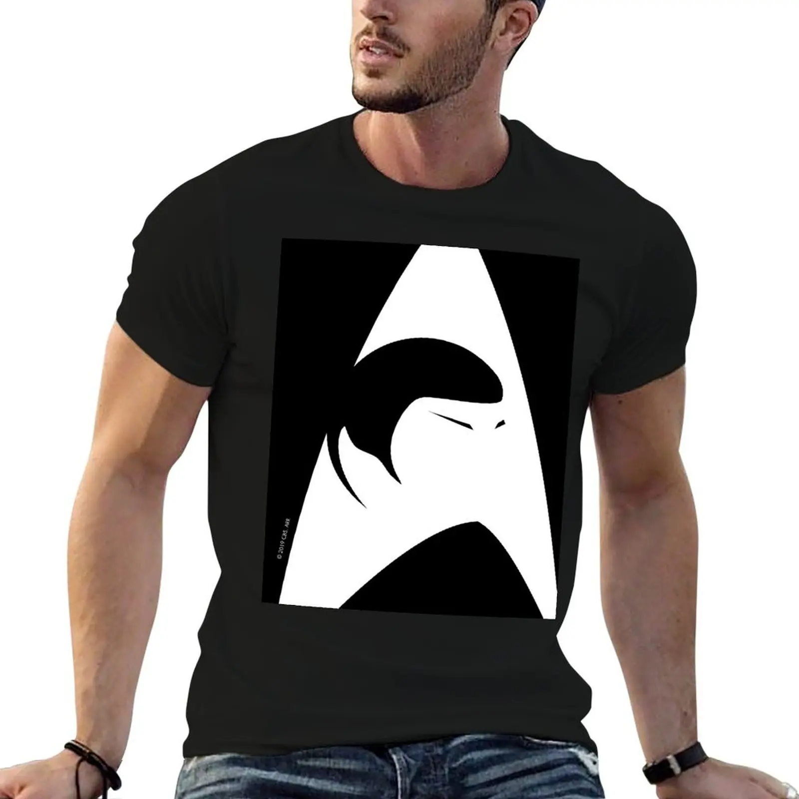 

man logo cotton Fascinating Original high Transparent Star quality T-Shirt Trek Series Spock shirt t