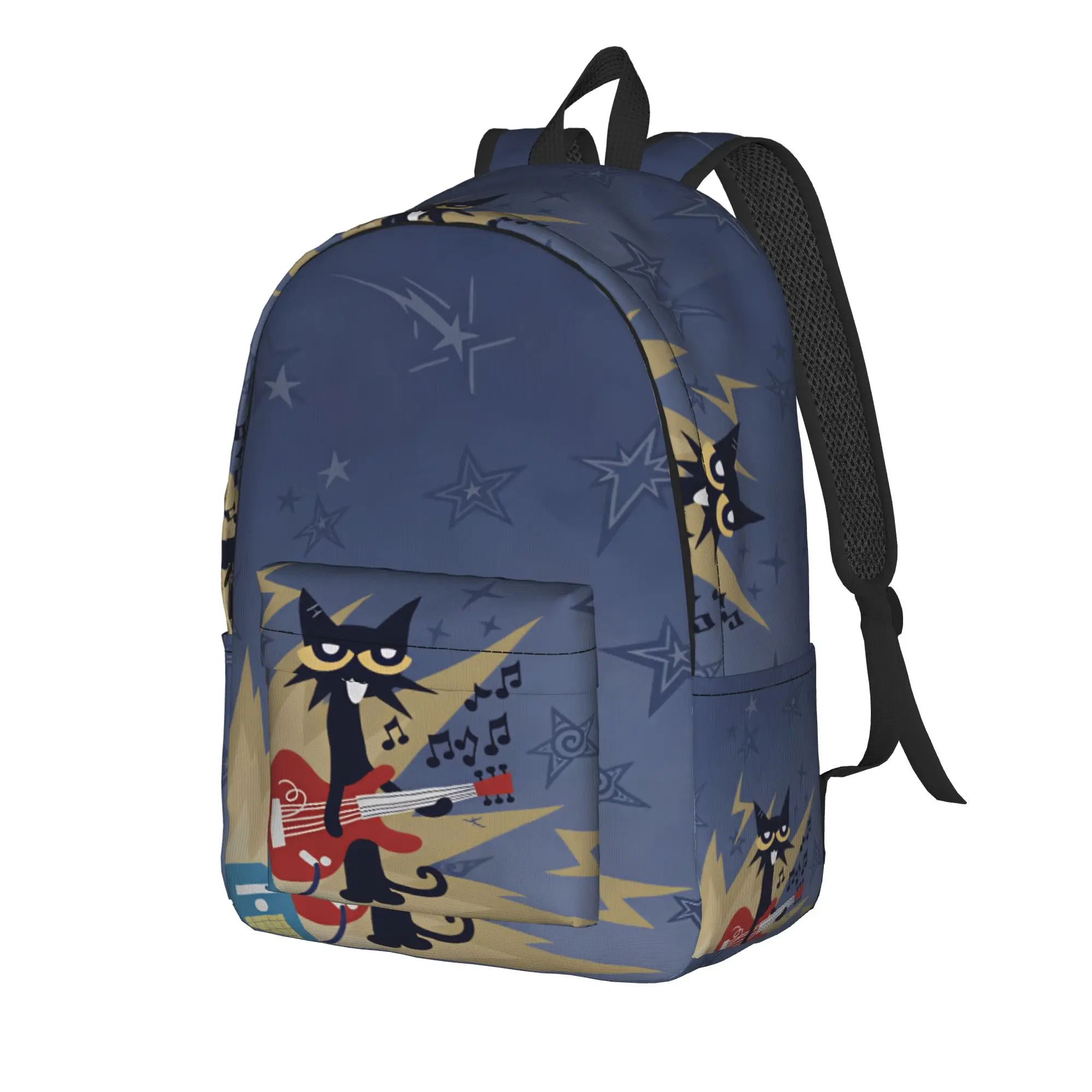 Pete The Cat Stars Comic Backpack  Kawaii Backpacks Women Sport Pattern School Bags Colorful Rucksack