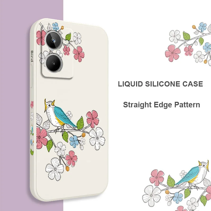 Bird Branches Case For OPPO Realme 11 10 10T 9 9i 8 8i 7 Pro Plus C31 C30 C35 C11 C12 C15 C20 C21Y C25 S 4G 5G 2021 2020