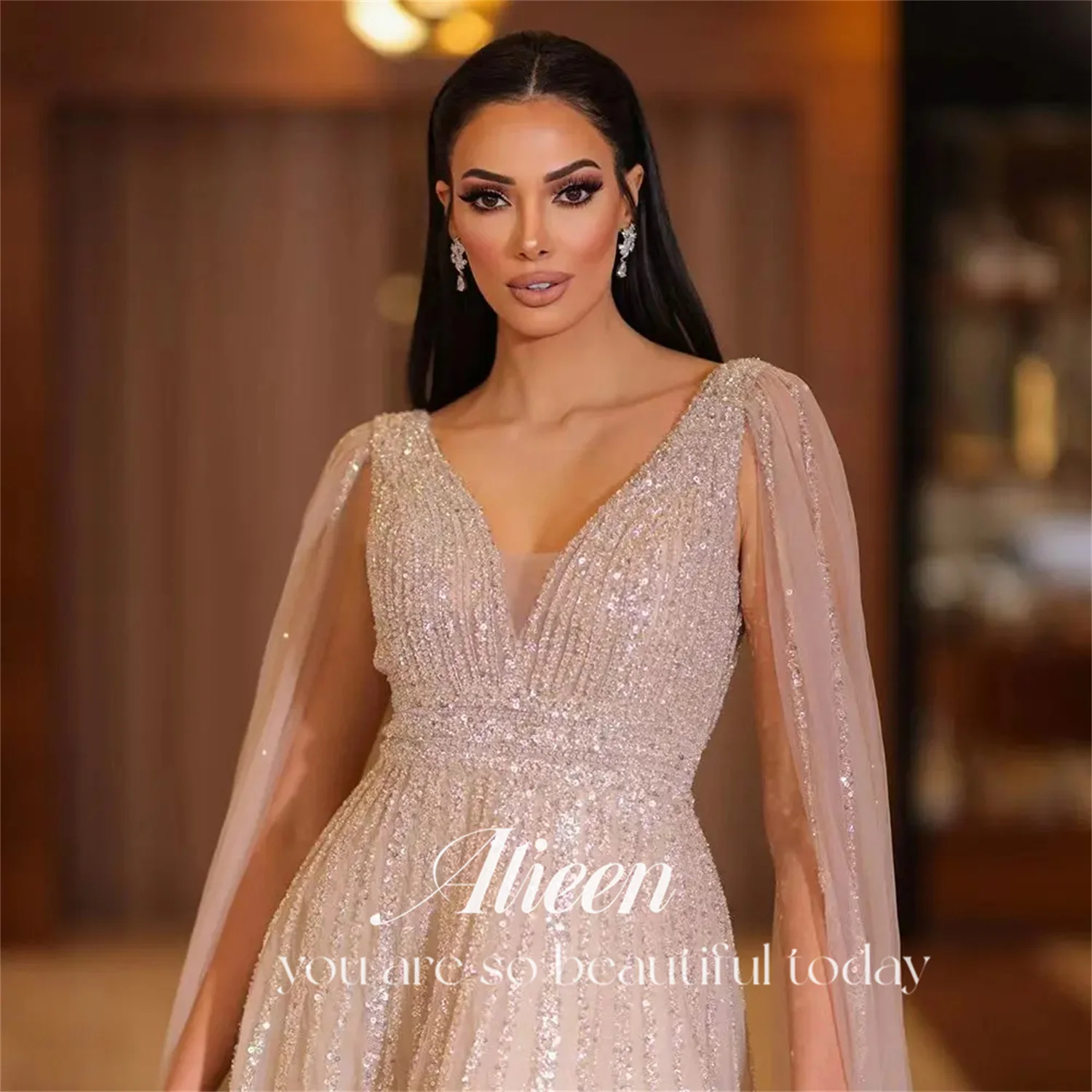 Frisado xale a linha brilhante vestido de festa de luxo mulher vestidos elegantes personalizados noite gala eventos especiais baile de formatura das mulheres