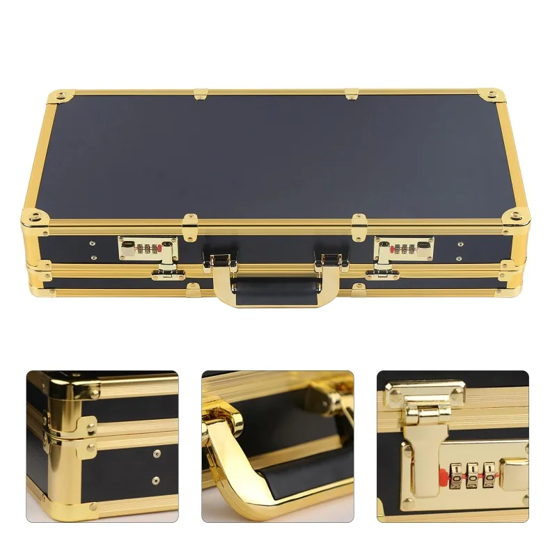 Barber case organizer, high-quality aluminum alloy and fireproof panel, three compartments for scissors and hair tools,