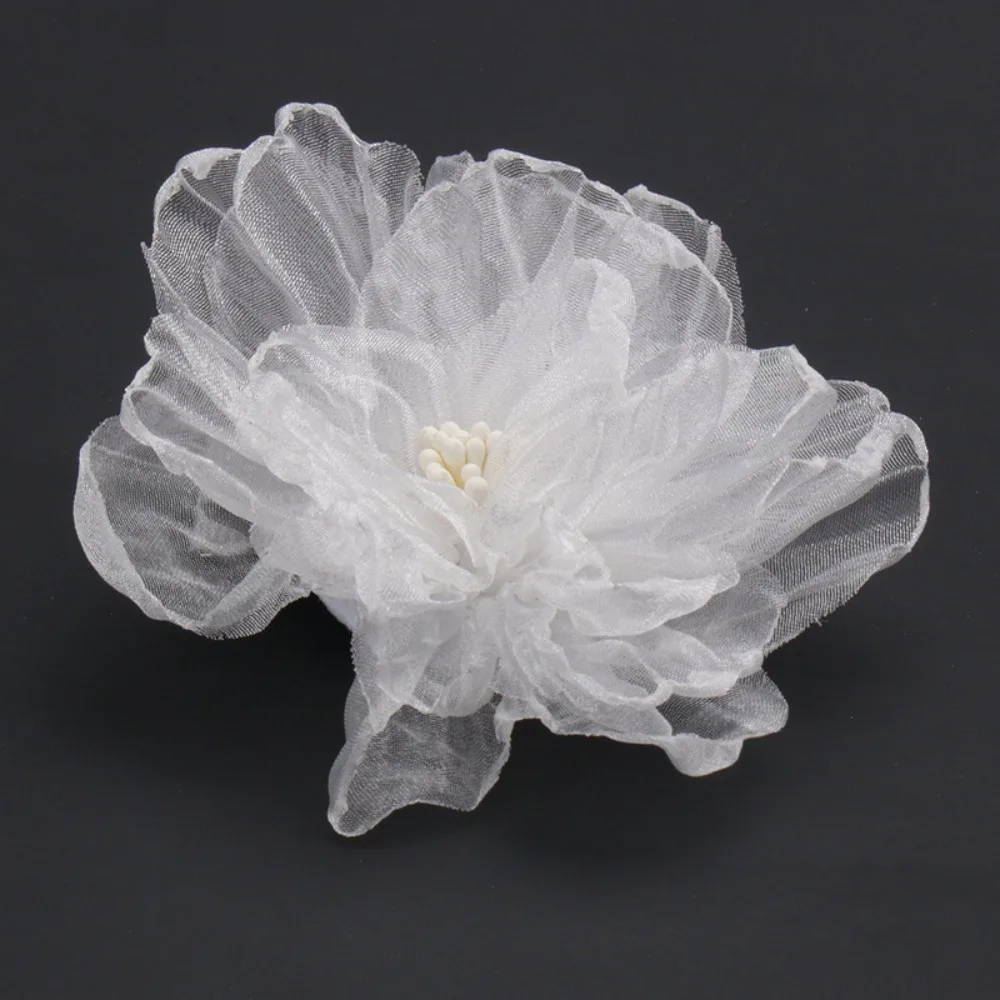 White Silk Flower Hairpin para Noiva, Side Clip, Multilayer Flower Hairpin, Fada Floral Headpieces, Moda Gril, Acessórios para Cabelo