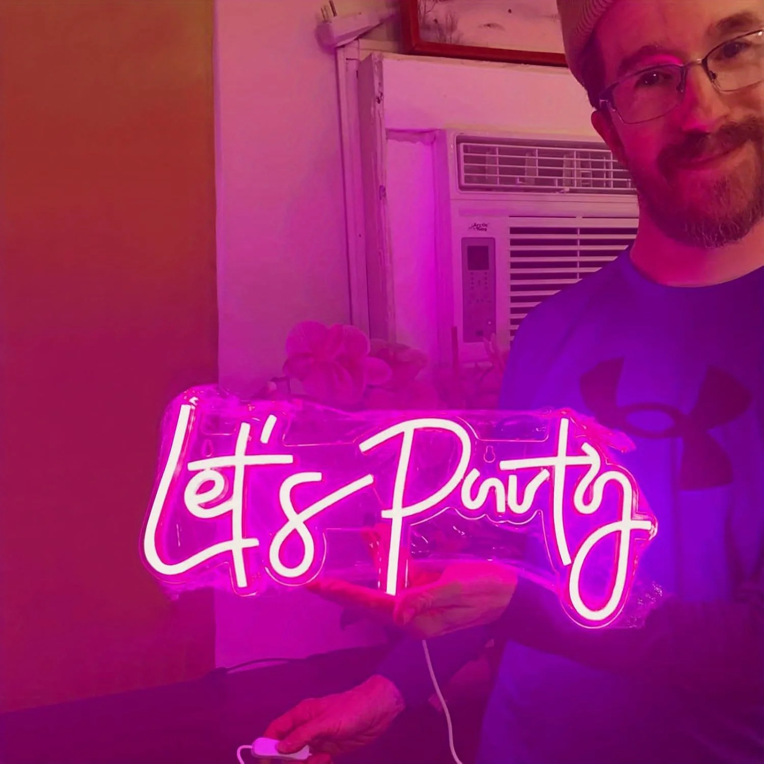 Let's Party Neon Signs, USB Powered with Dimmable Switches, Birthday Party, Living Room, Game Room Decorative Aesthetics