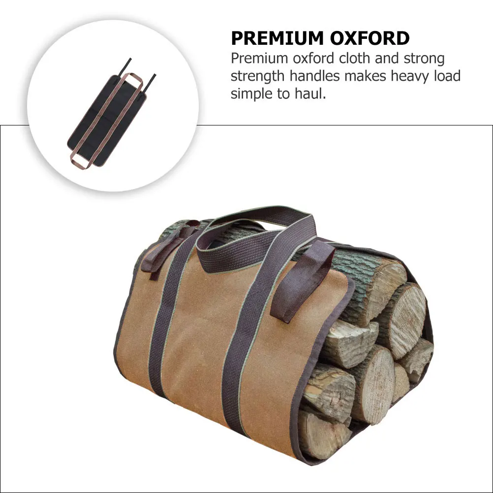 

Firewood Logging Tote Bags Oxford Cloth Carrier Storage Pit Large Capacity Wood Bag Log Holder Twigs Branches Outdoor