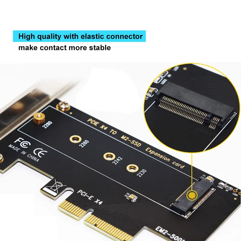 NVME SSD M2 PCIE 1x Adaptor PCIE Ke M2 Adaptor M.2 NVME SSD Ke PCI Express X4 Card Riser Adapter M Key untuk 2230-2280 M2 SSD