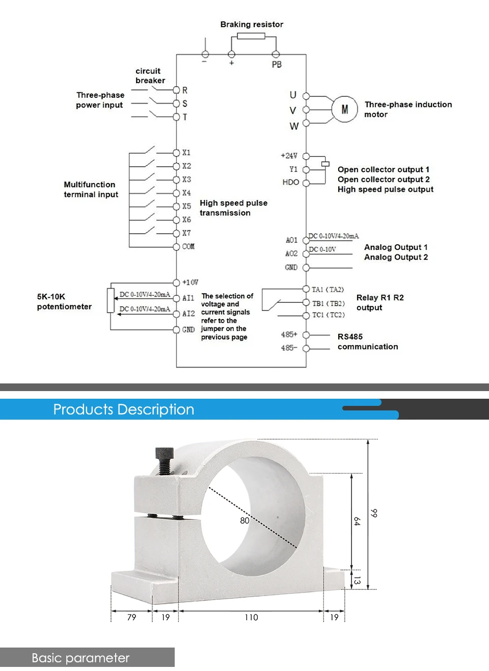 G-Penny 2,2 kW ER20 Wassergekühltes Spindel-Kit Wasserkühlspindel & 2,2 kW VFD & 80 mm Spindelhalterung & 75 W Wasserpumpe – Detail 9