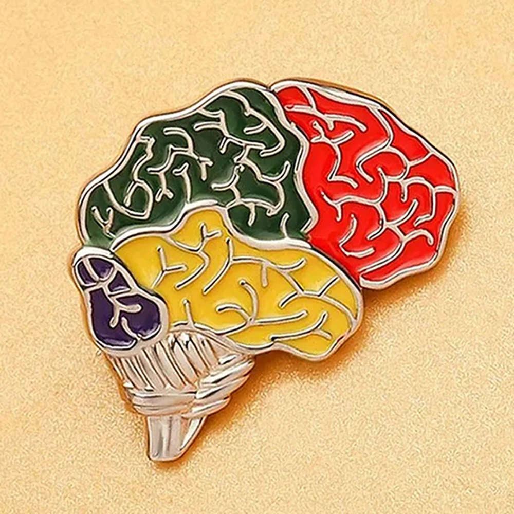 Catuni Brain Psychiatry Medicine Pin Enamel Brooch Anatomy Medical Lapel Badge Jewelry Accessories Gift for Doctor Nurse Medico