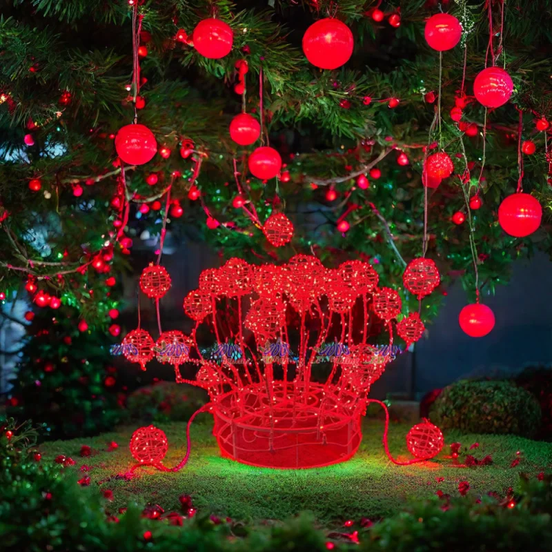 Custom. new style red LED 3D motif decoration balls holiday lighting in motif category