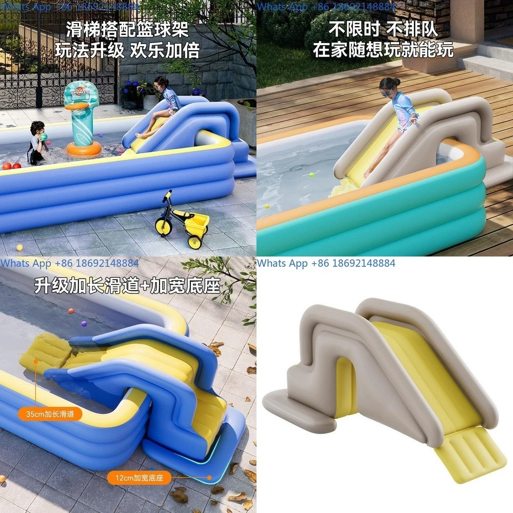 

Luxury inflatable swimming pool, villa, home use, slide, play pool, outdoor
