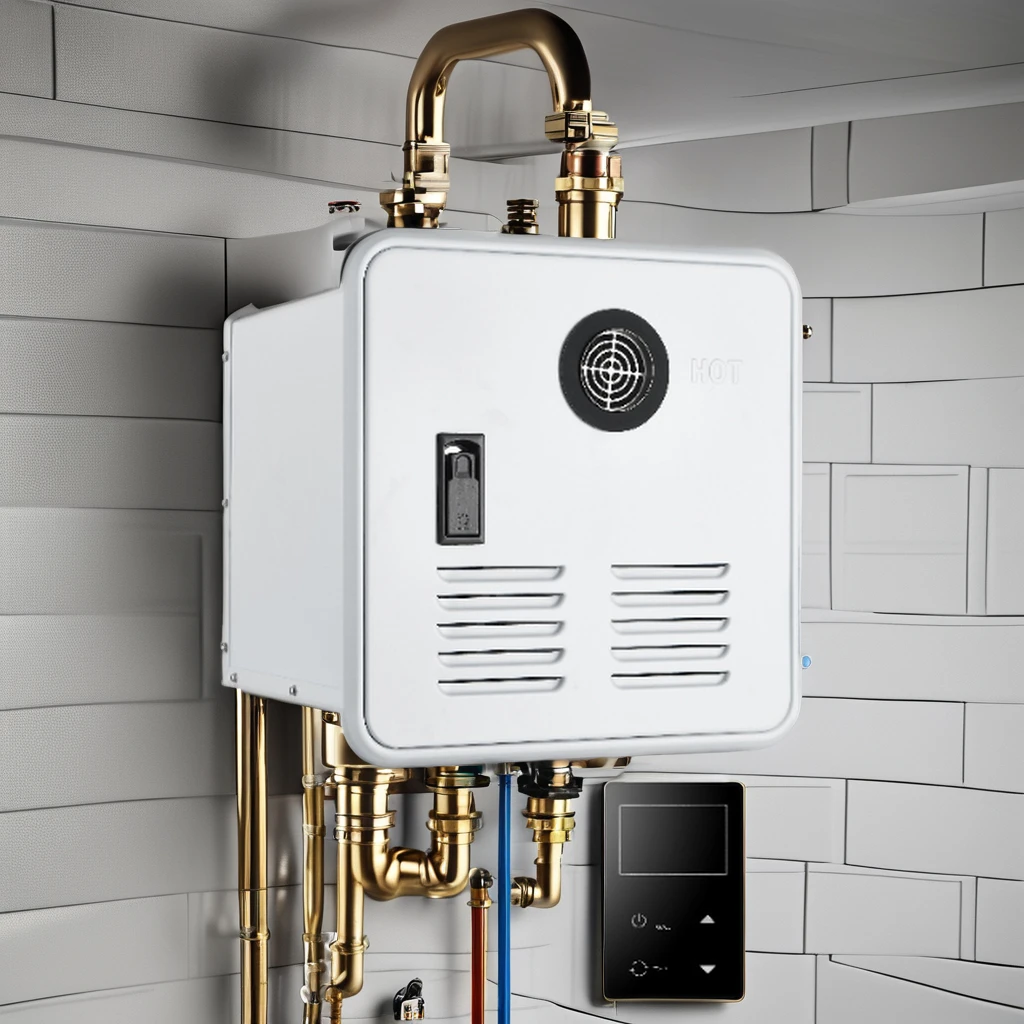 RV Tankless Water Heater - 55,000 BTU Hot Water - White Door And Remote Controller Included
