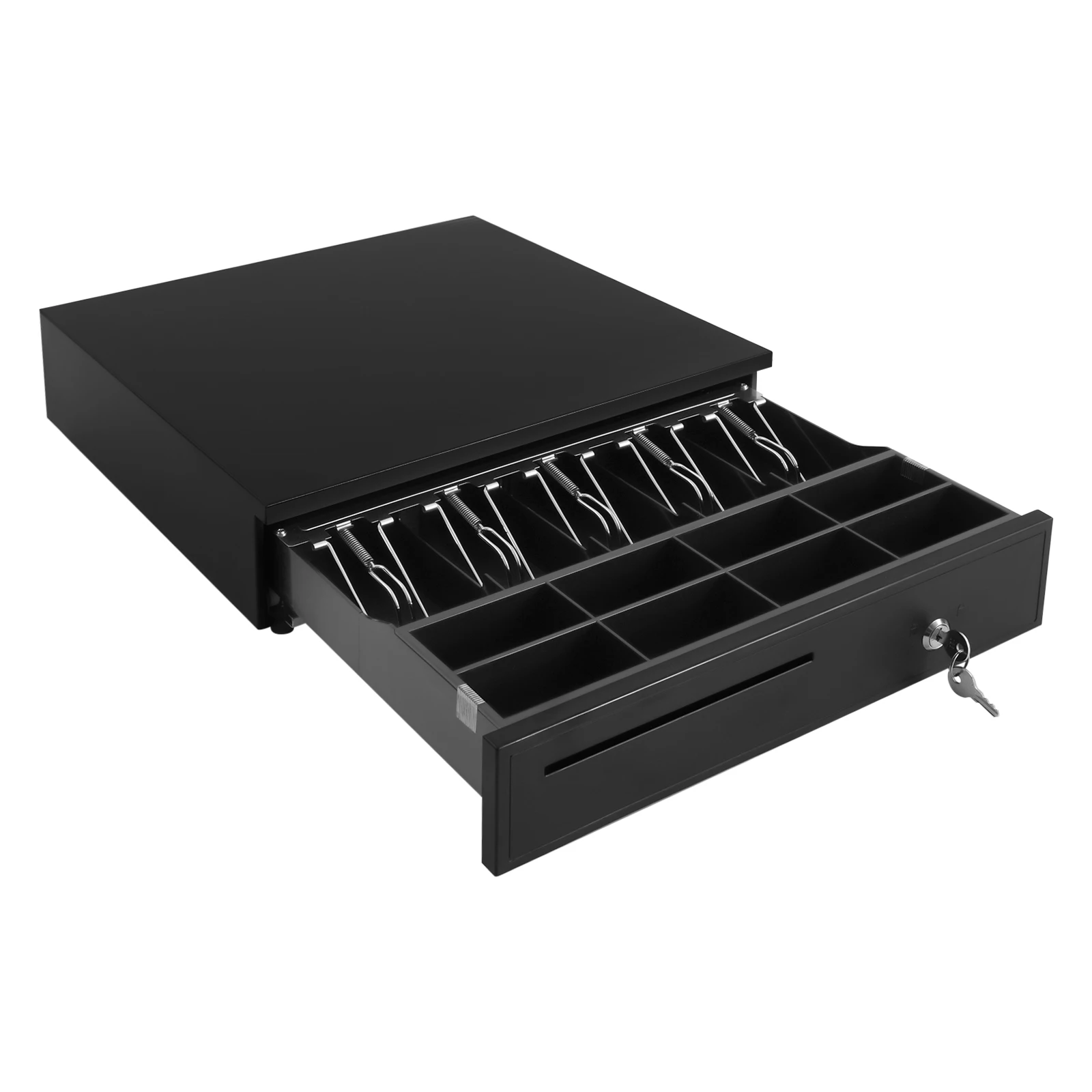 Black Eight Grid Cash Box 405 Cash Register Drawer Cash Register Drawer With 3-Position Lock For Hotels Supermarkets Hospital