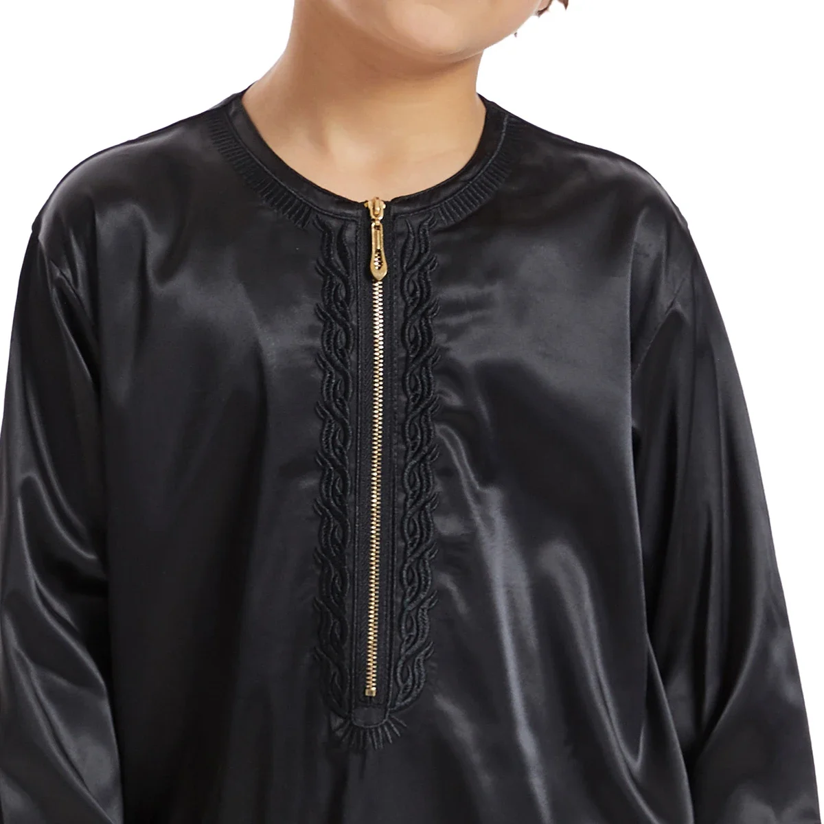 Ragazzo musulmano Robe Jubba Thobe Abito con cerniera frontale Abito Arabia Saudita Abaya Caftano Islam Abbigliamento per bambini Ramadan Eid Djellaba Dishdasha