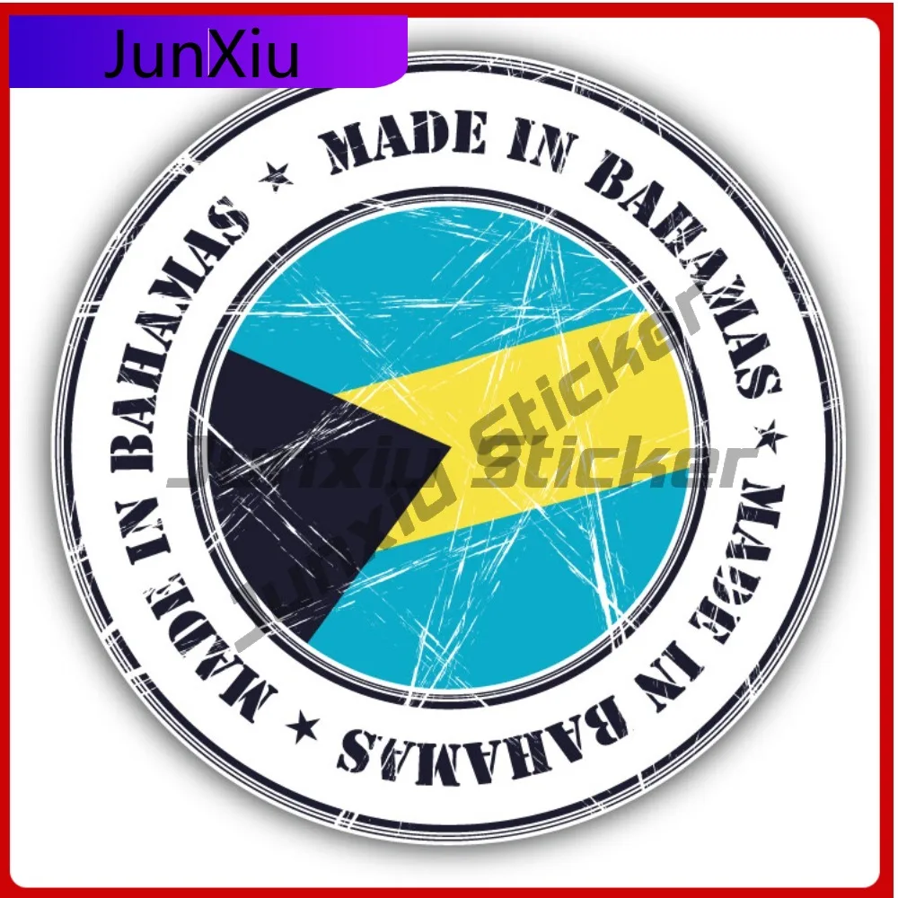 

Made In Bahamas Grunge Flag Stamp Car Decal Bumper Stickers Funny Style Bumper Use For Helmet Side Auto Styling Accessory Wat