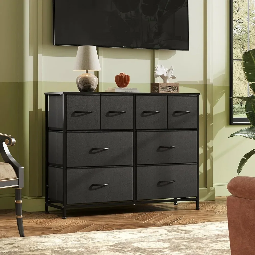 

Dresser for Bedroom with 8 Drawers, Wide Fabric Dresser for Storage and Organization, Dresser, Chest of Drawers for Living Room