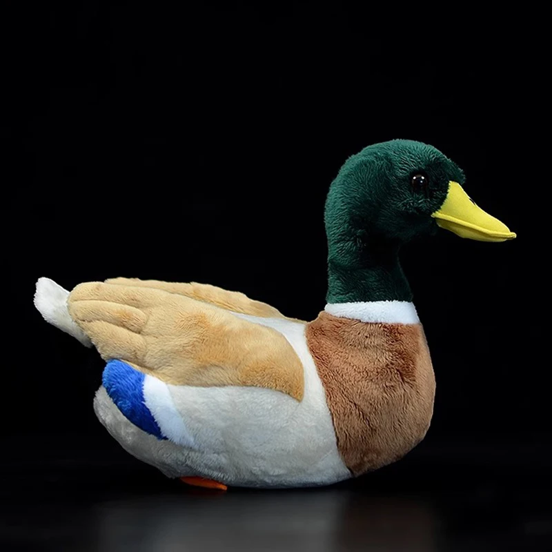 Simulated Animal Mallard Green Head Duck Wild Nature Zoo Model Plush Toy Stuffed Doll Dam Mom Bedtime Story Girl Boy Friend Gift