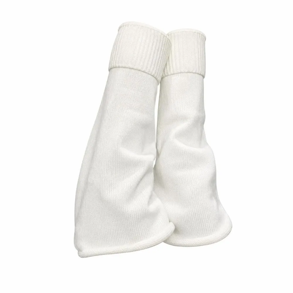 1 pair New Flared Hem Leg Warmers Stretchy Wide Cut Boot Covers Solid Color Knit Long Socks Winter Season