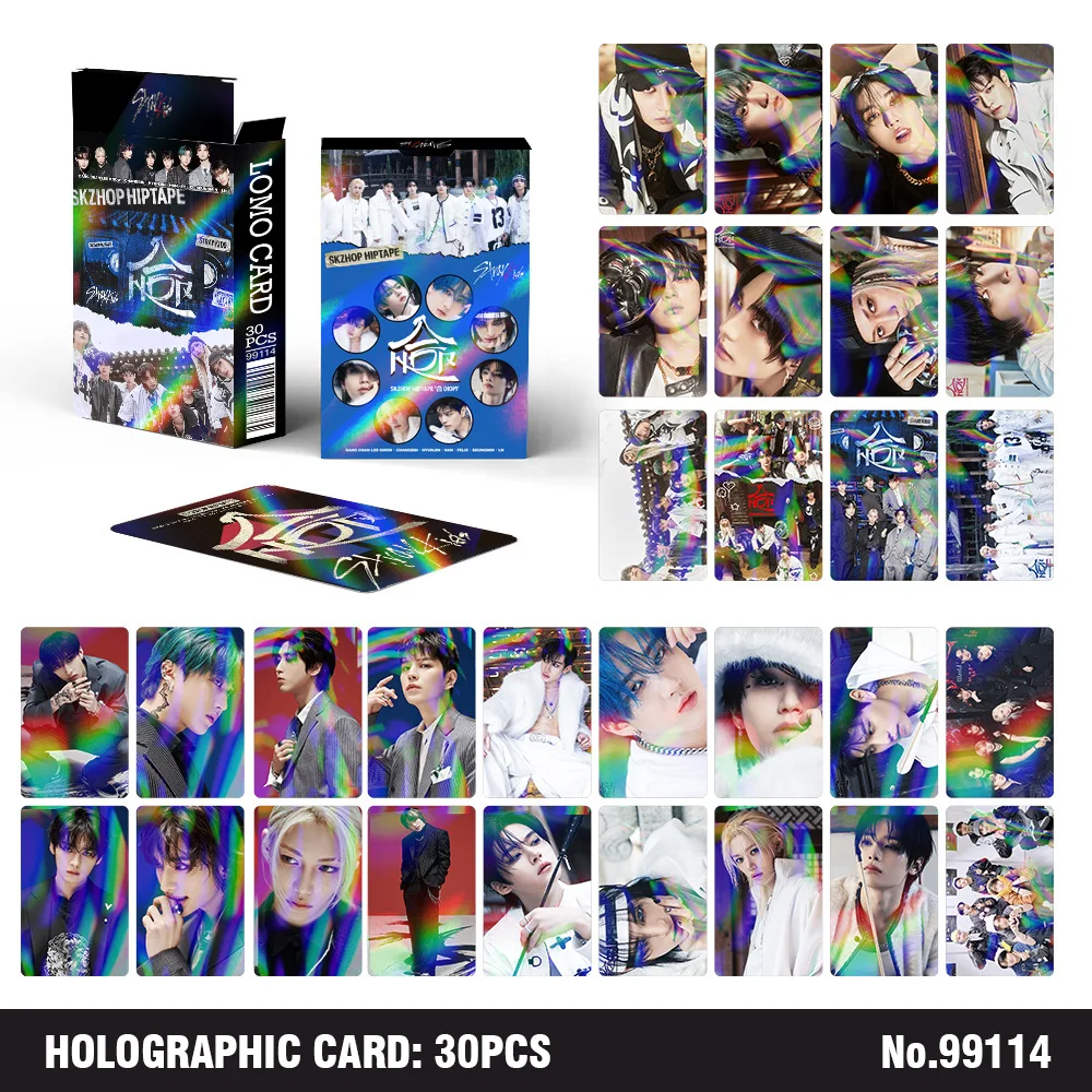 30Pcs/Set Kpop STRAYKIDS New Album HOP Photo Card Laser LOMO Card Korean Star Card Fan Collection