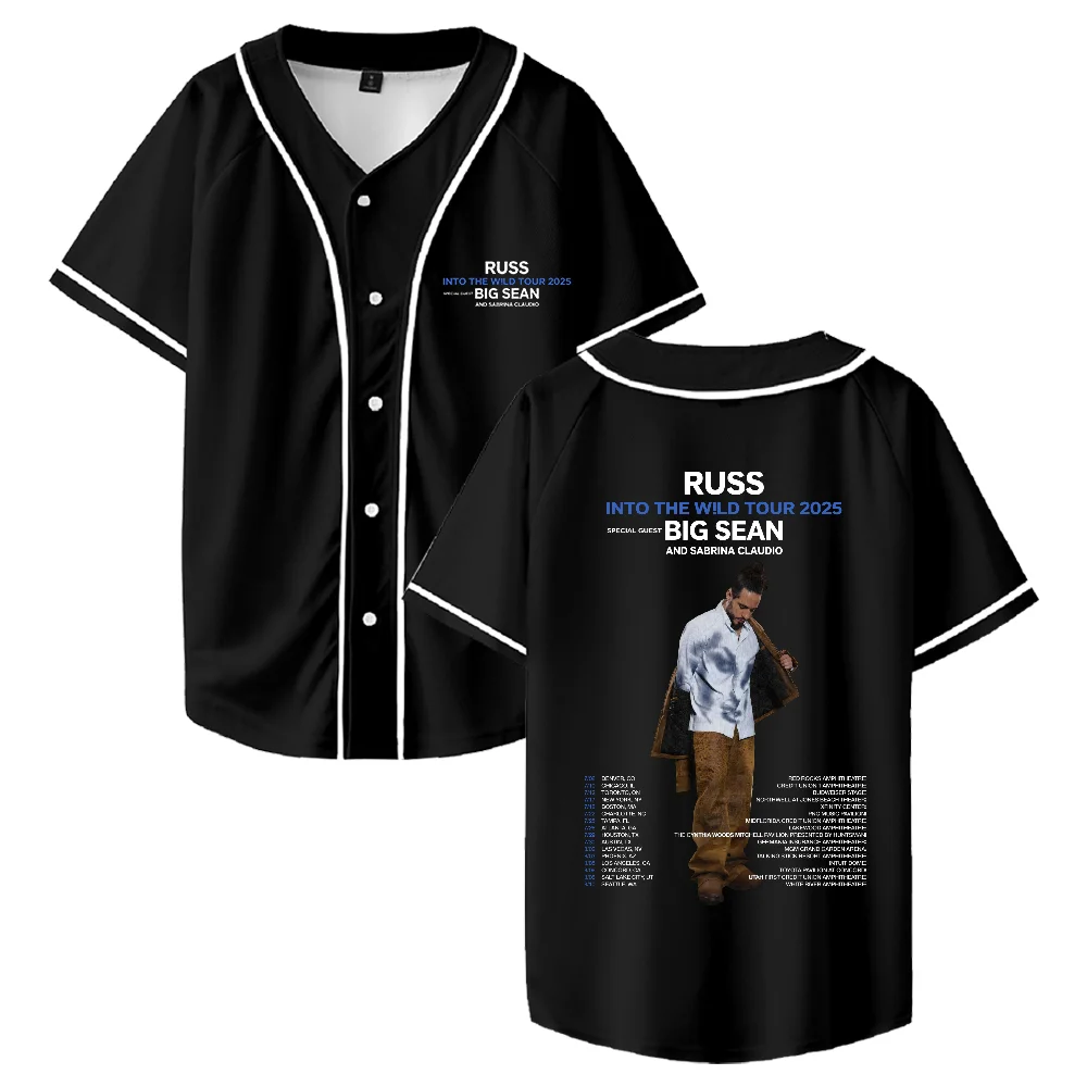 

Russ Into The Wild Tour 2025 Baseball Jersey Fashion Streetwear T shirt Summer Man/Woman Tee Shirt