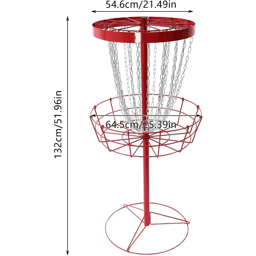 Cesta de Golf de disco con soporte, cesta portátil de hierro de 24 cadenas, Ayuda de entrenamiento profesional, accesorios elegantes para patio