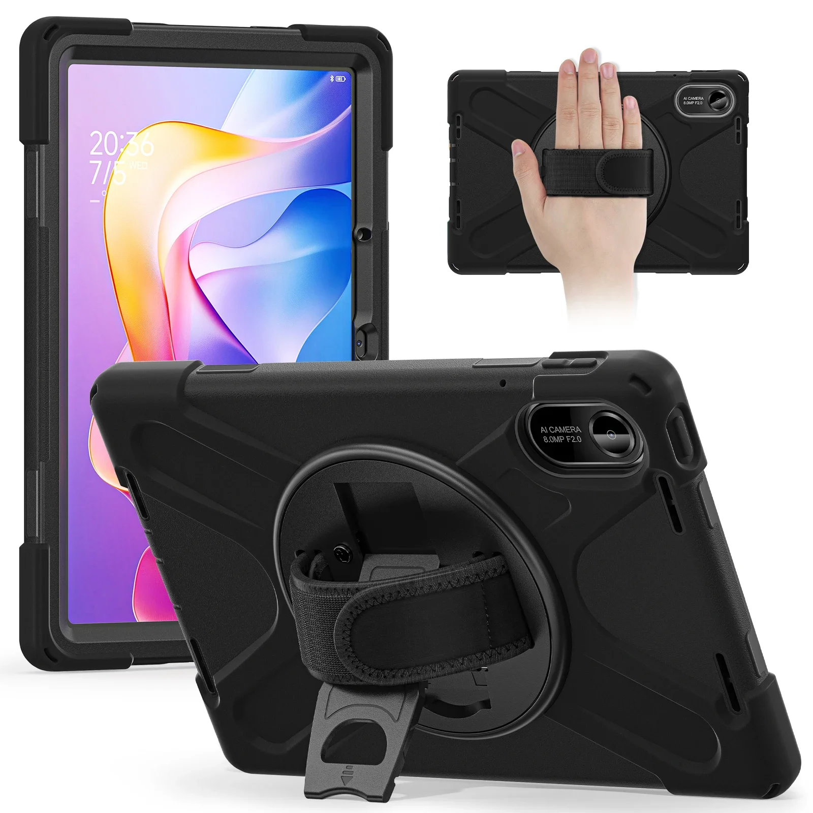 360° Rotating Rugged Case for Xiaomi Redmi Pad 2 11 inch 2025 Shockproof Cover for Redmi Pad 2 Pad2 11