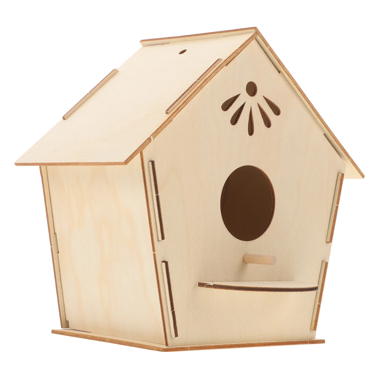 

Wooden Bird House Toy Kids Crafts Miniature Toys DIY Hanging Nest Painted Graffiti Hand Painting Child