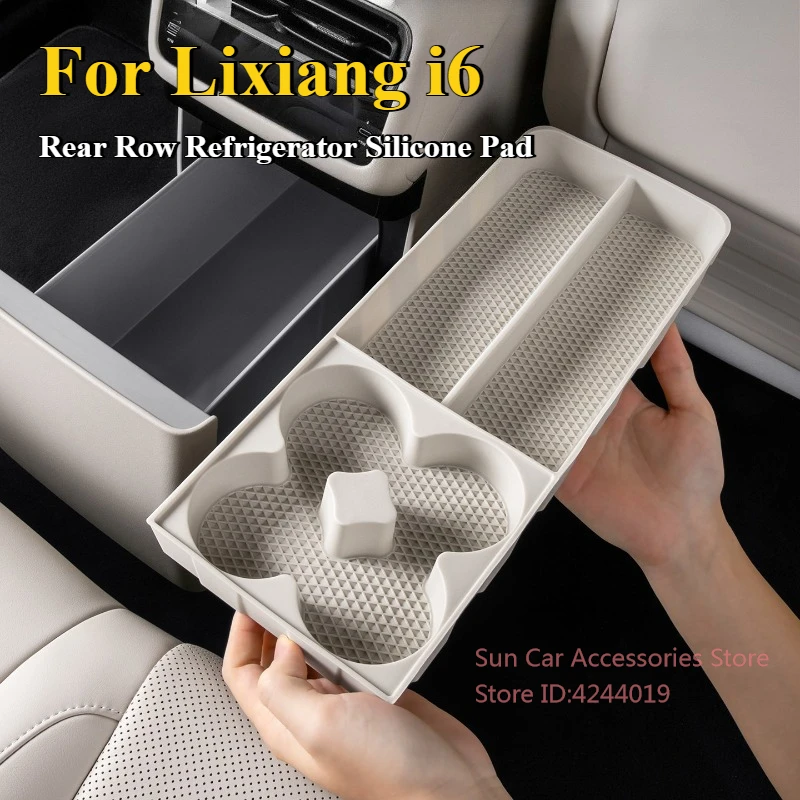 

For Ideal Lixiang i6 Rear Row Refrigerator Silicone Pad Cup Holder Fixed Beverage Compartment Car Interior Modified Accessories