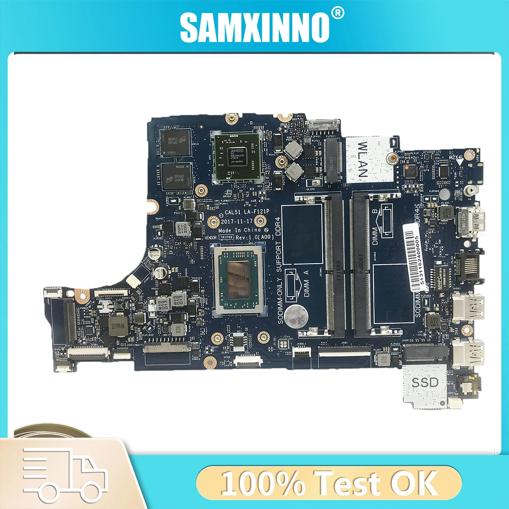 

Материнская плата для ноутбука DELL Inspiron 5575 5775 LA-F121P CAL51 01N0P9 0PV8CV 0GMXP8 09XH0N 0R9NMC R3 R5 R7, 100% тестирование