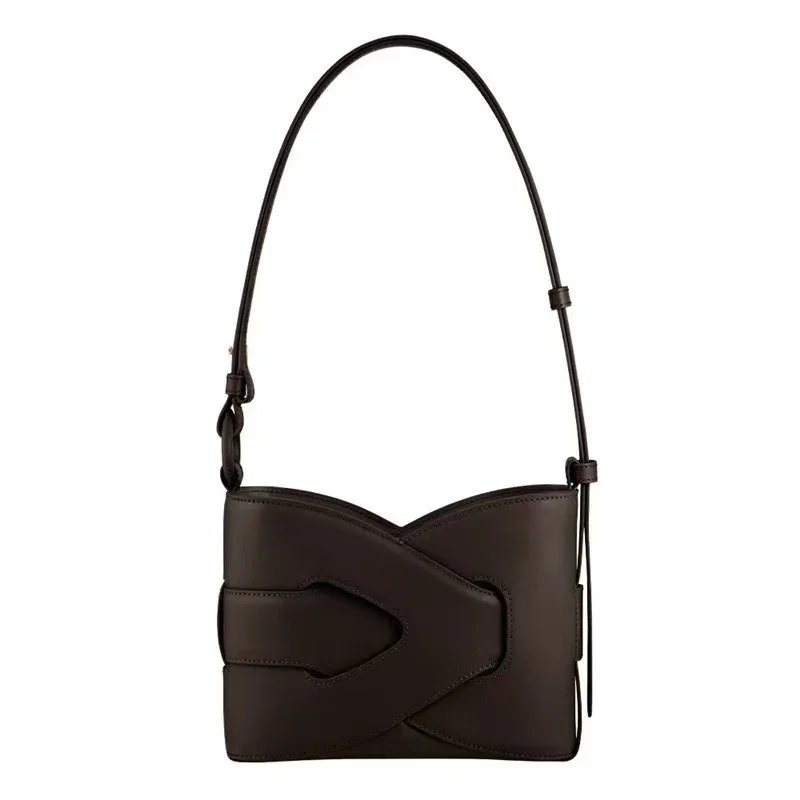 2025 new woven bag, French niche retro single shoulder twisted bag, hand-held crossbody bucket bag