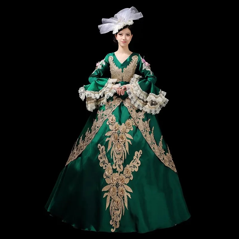 

European Medieval Court Dress Retro Performance Catwalk Clothes Birthday Party Clothes European Dress Abendkleider Damen Elegant