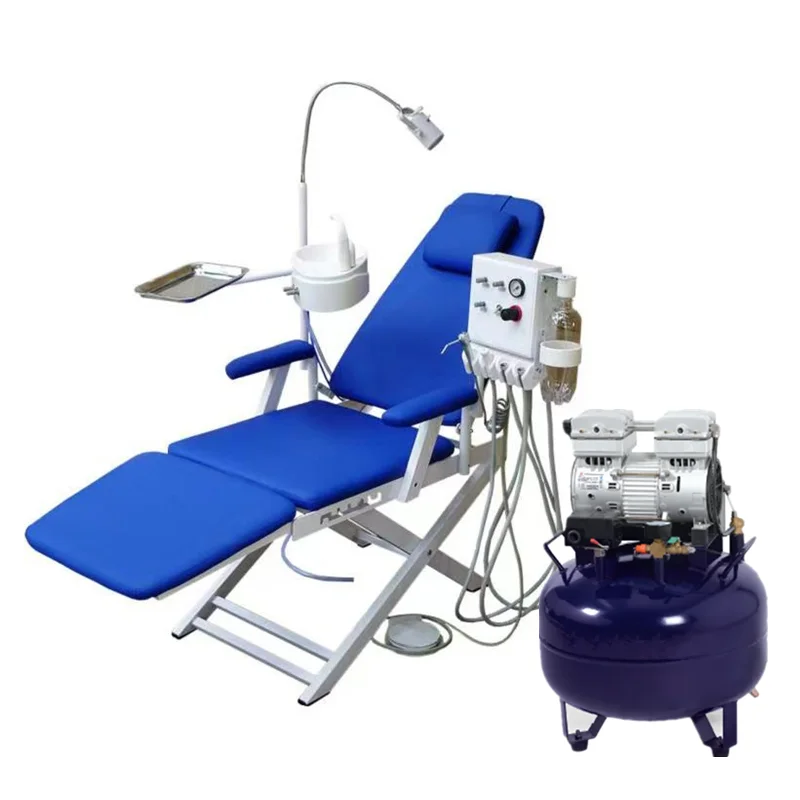 

Wholesale Portable Folding Dentist Chair Turbine Unit Air Compressor Electric Best Used Foldable Dental Unit Made Plastic Metal