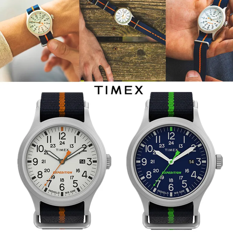 TIMEX-reloj de cuarzo con correa de lona para hombre y mujer, cronógrafo informal, marca de lujo, a la moda